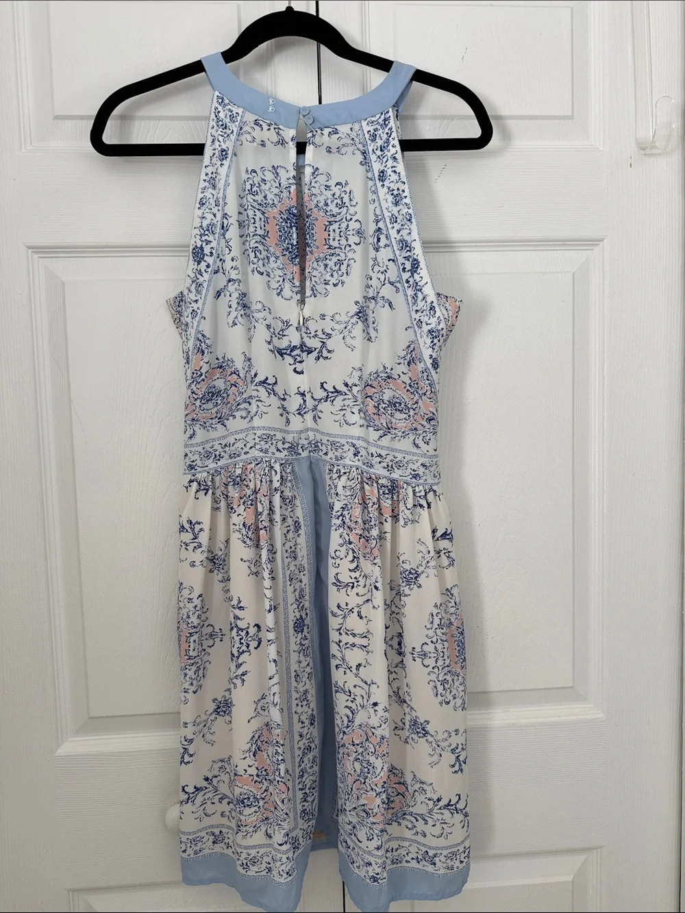 Philosophy Halter Mini Dress size L Baroque Floral Coastal Cottagecore Boho - Picture 4 of 13
